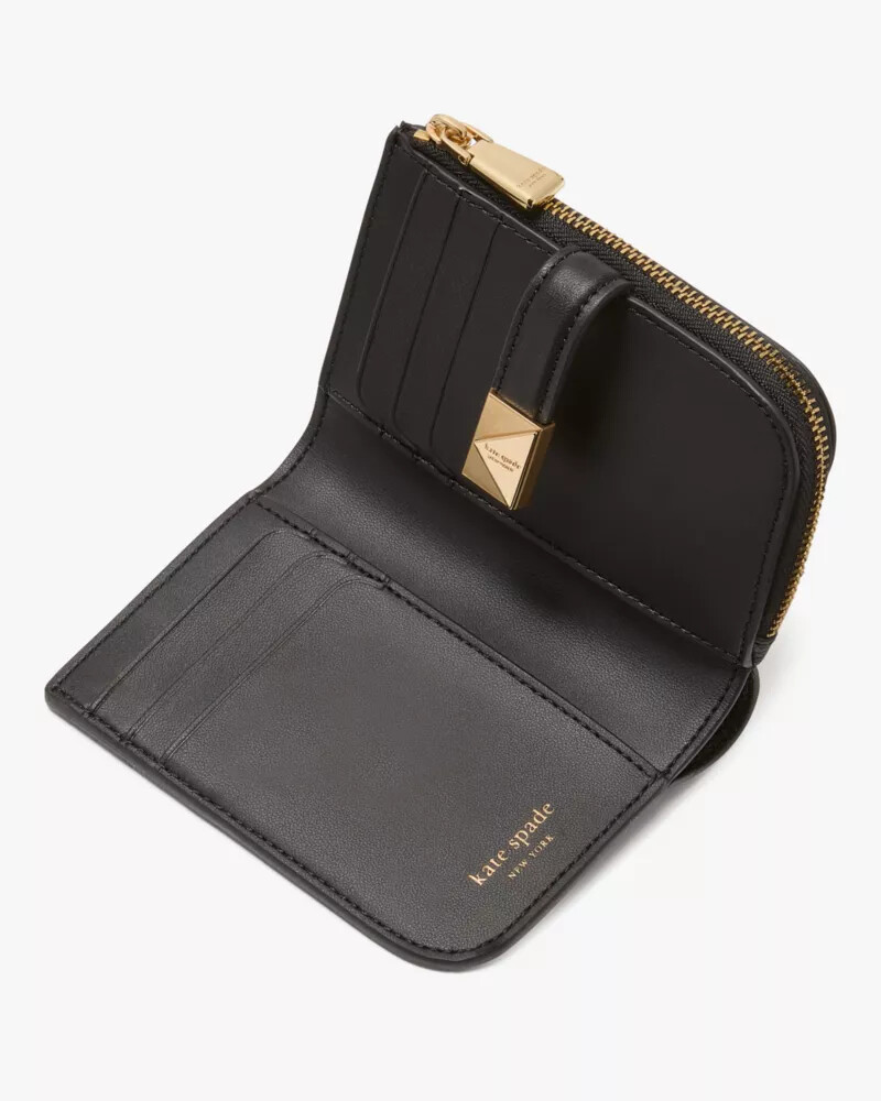 deco small compact wallet black