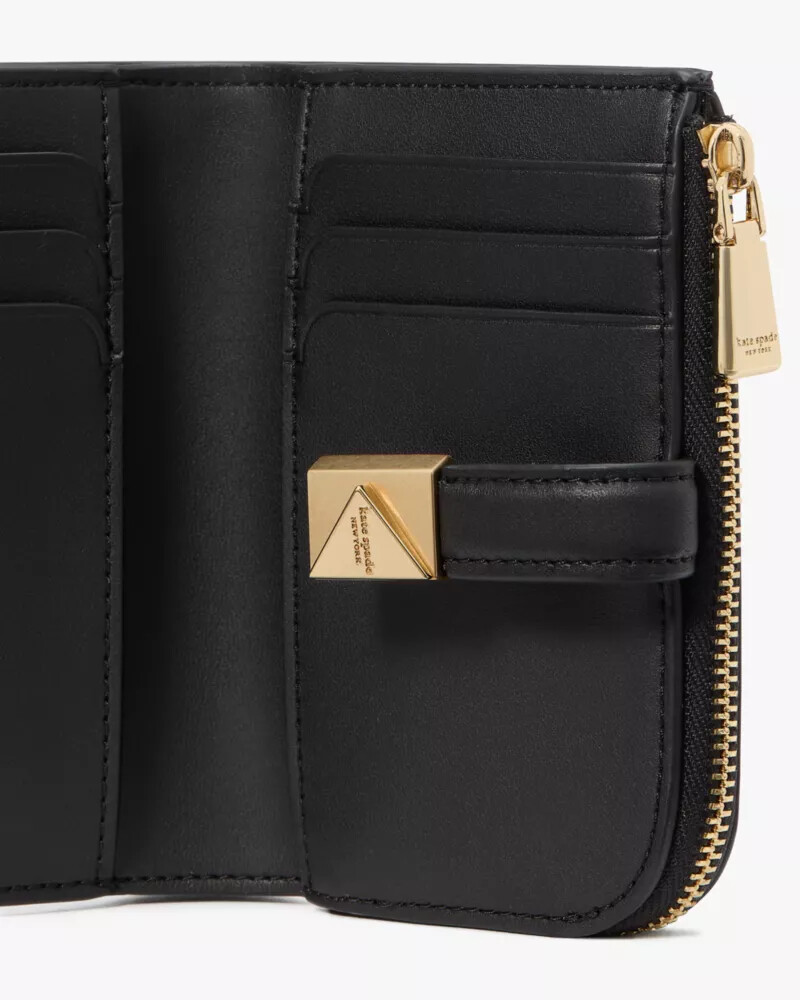 deco small compact wallet black