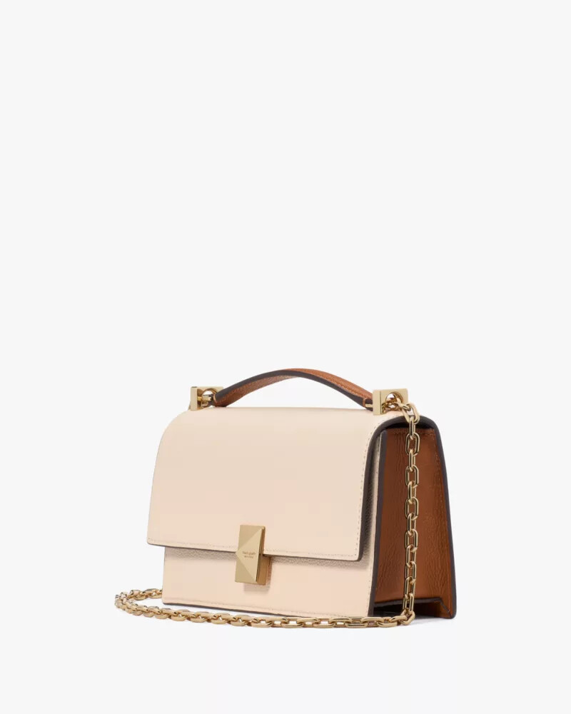 deco colorblocked mini flap chain crossbody milk glass multi