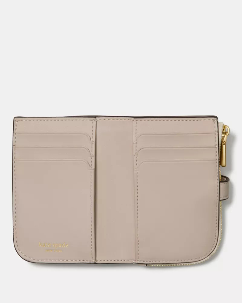 deco colorblocked small compact wallet cashew milk multi