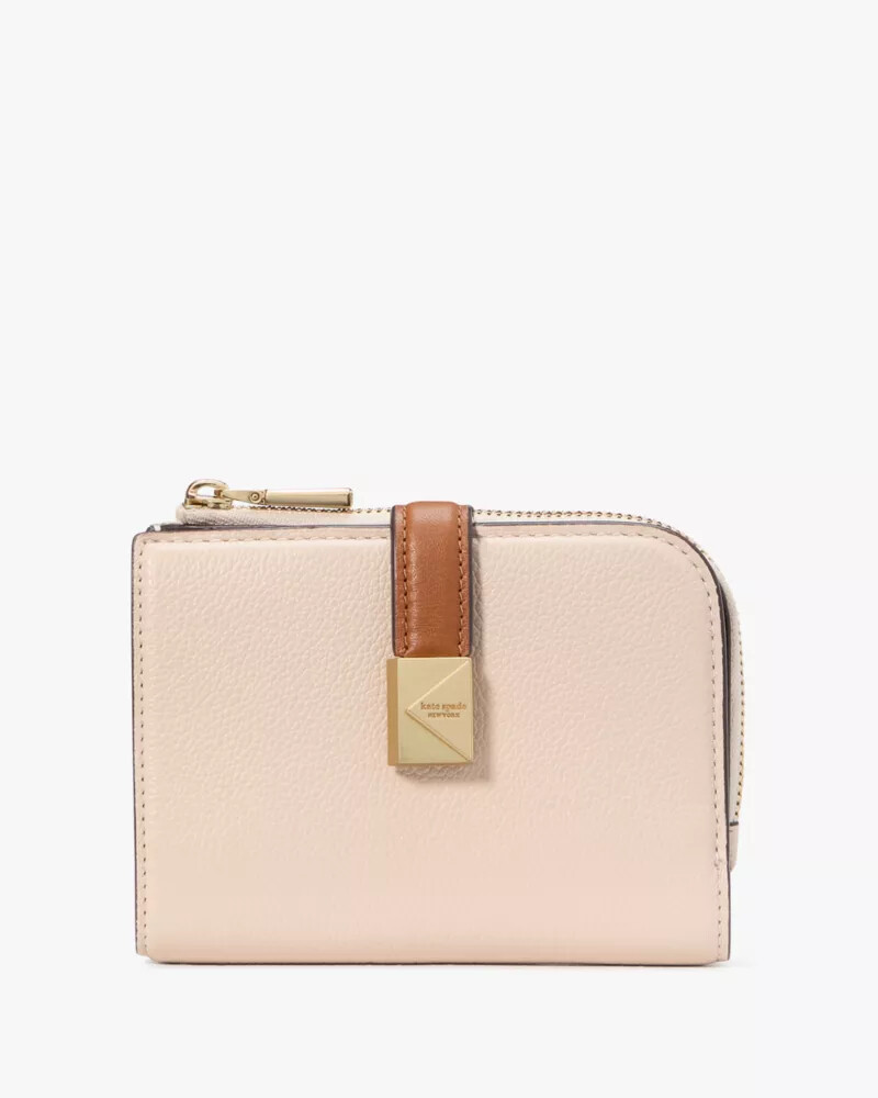 deco colorblocked small compact wallet milk glass multi