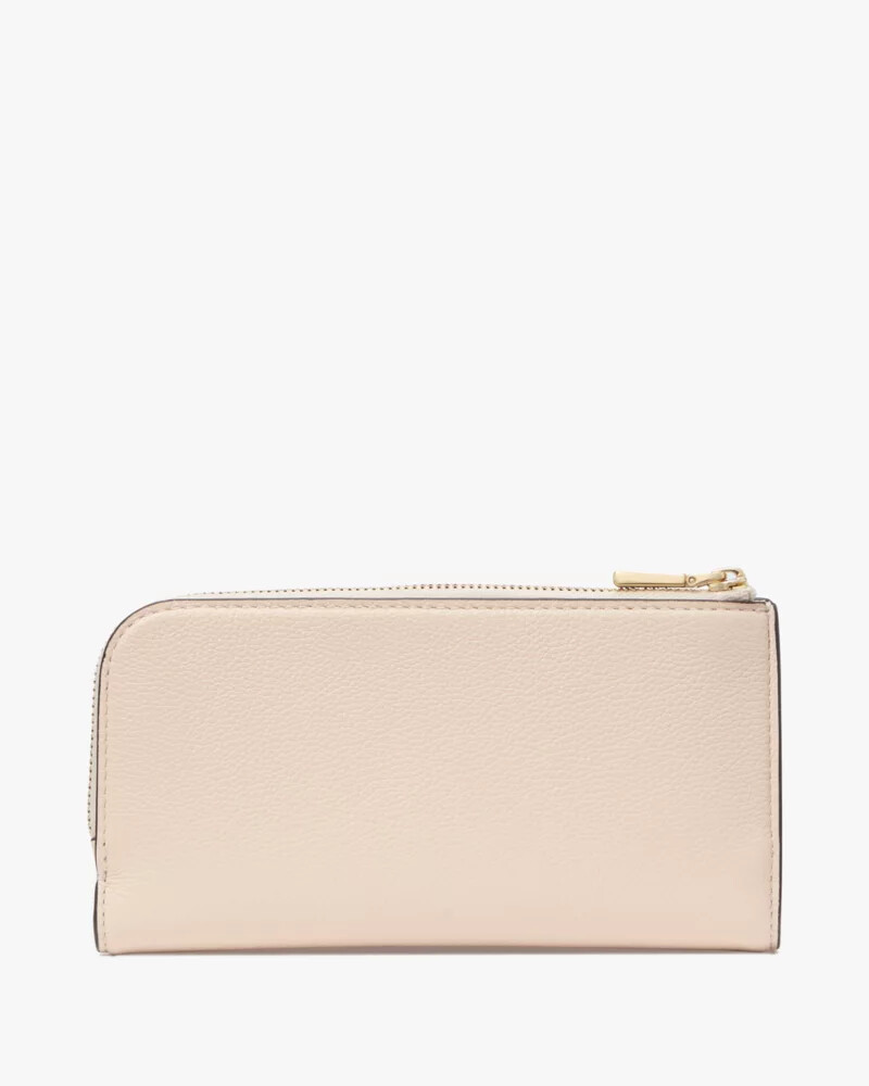 deco colorblocked zip slim wallet milk glass multi