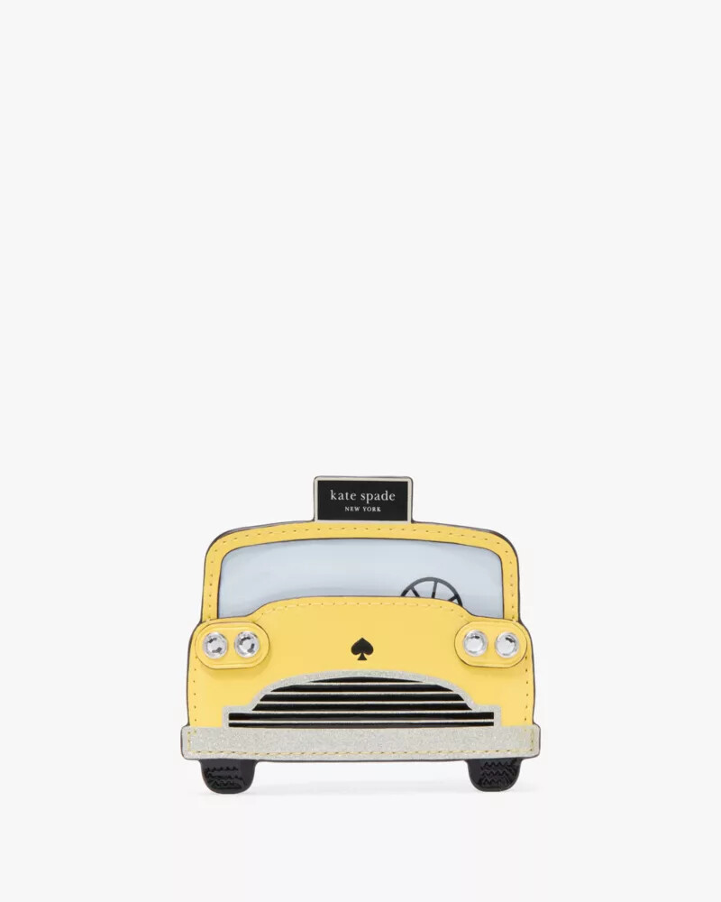 hey taxi embellished card case yellow multi