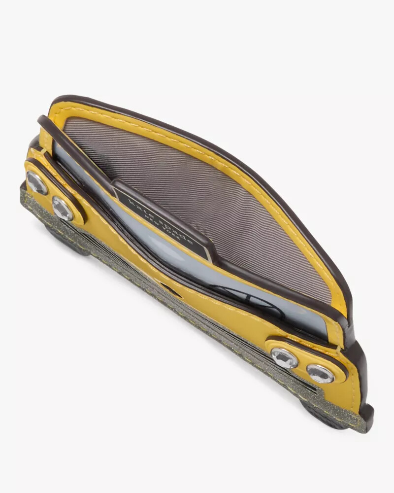 hey taxi embellished card case yellow multi