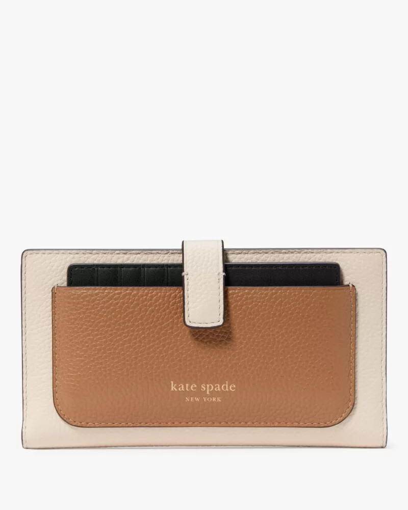 ava colorblocked bifold wallet parchment multi