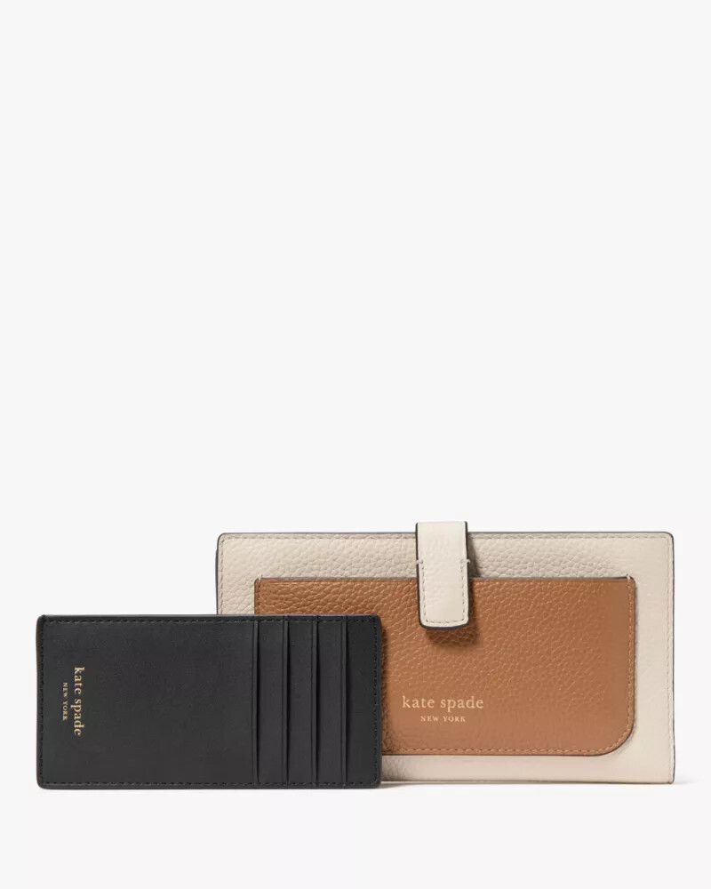 ava colorblocked bifold wallet parchment multi