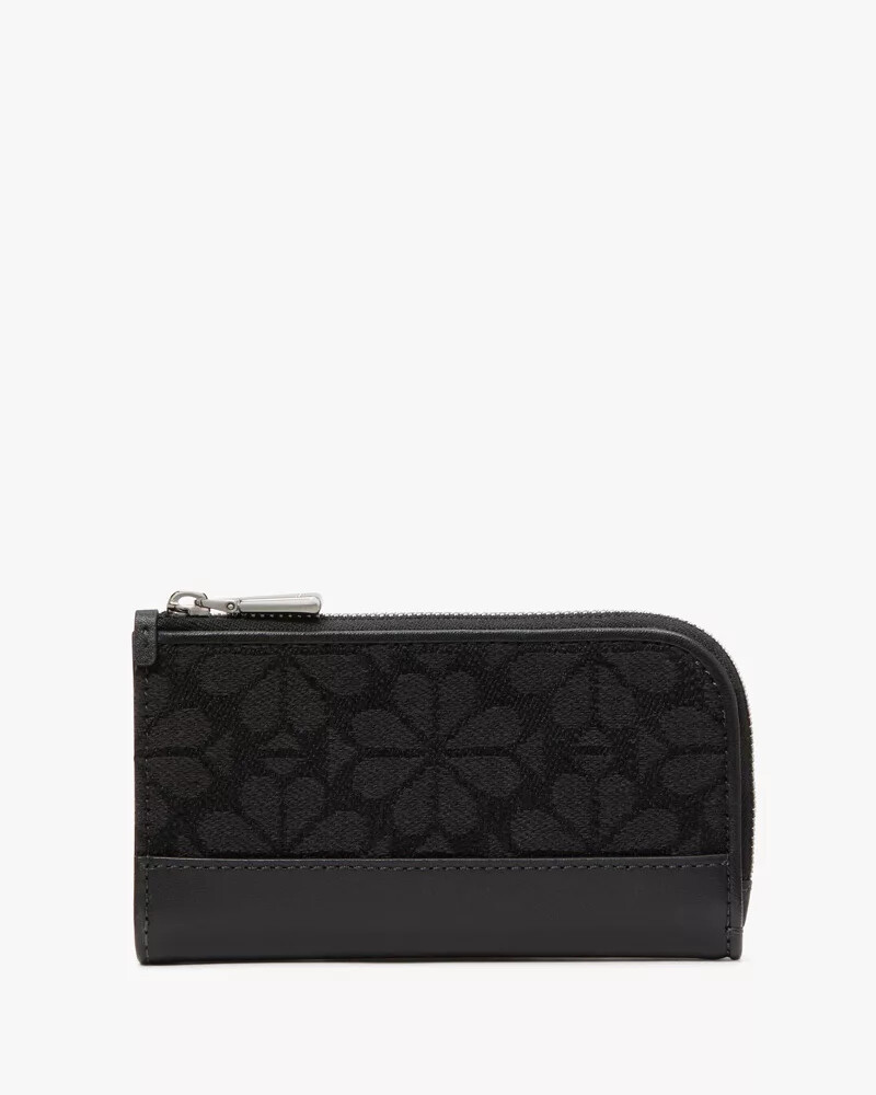 devin spade flower jacquard bifold wallet black multi