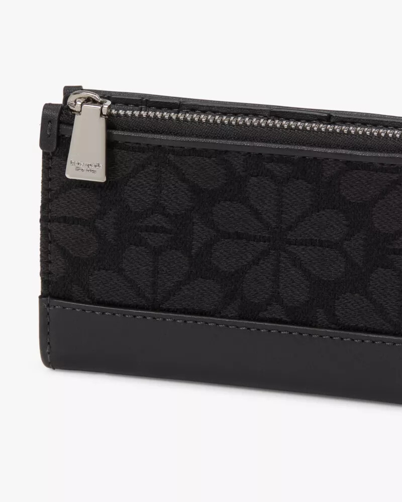 devin spade flower jacquard bifold wallet black multi