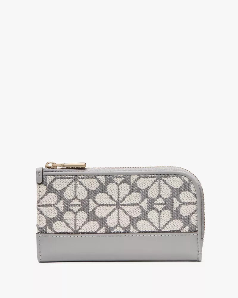 devin spade flower jacquard bifold wallet grey multi