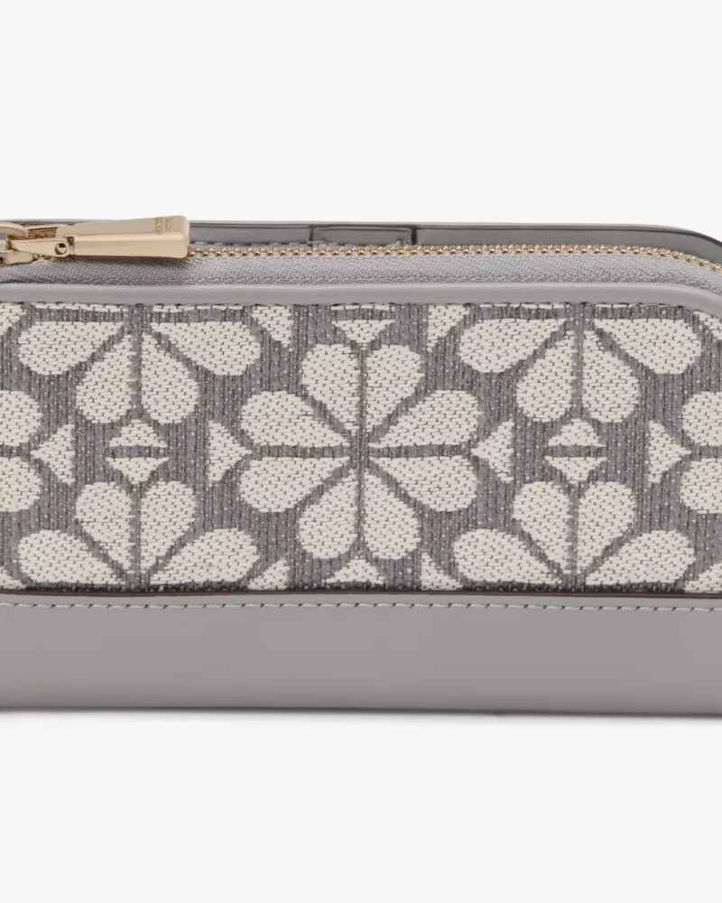 devin spade flower jacquard bifold wallet grey multi