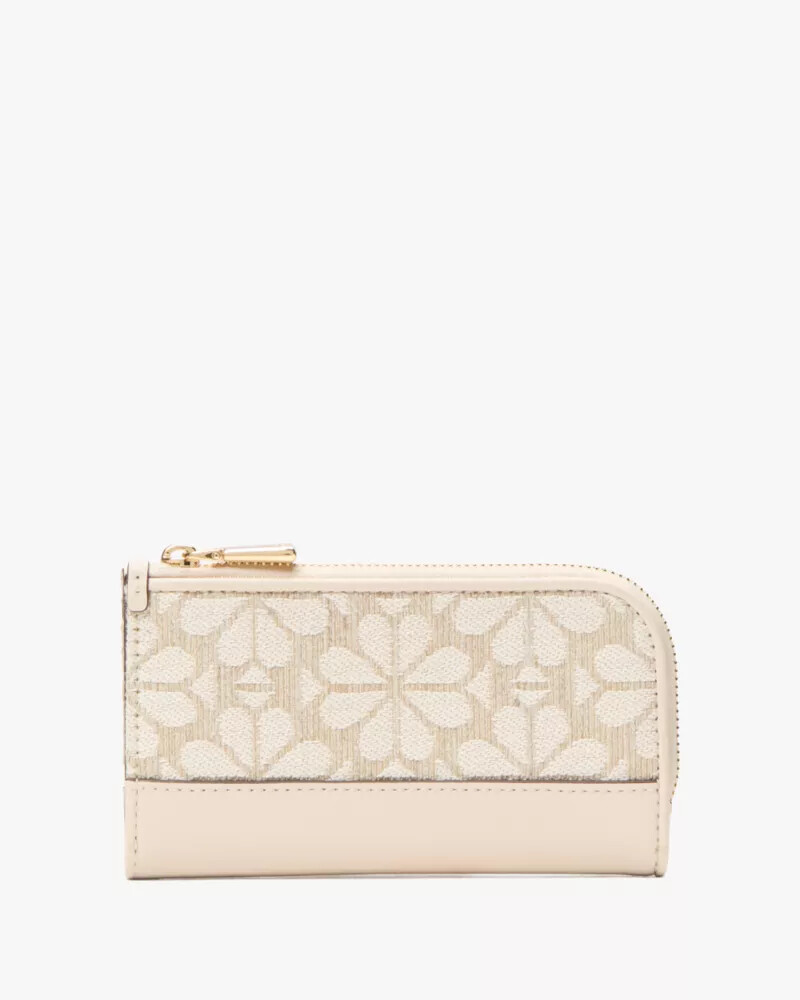 devin spade flower jacquard bifold wallet natural multi