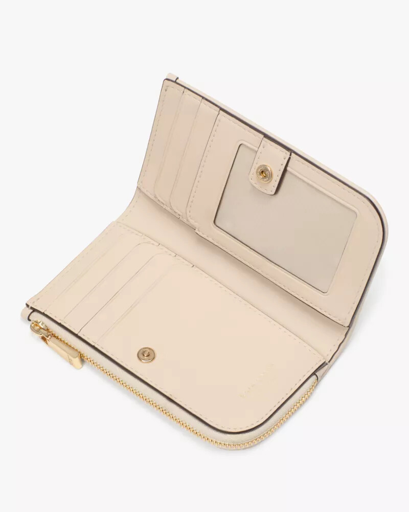 devin spade flower jacquard bifold wallet natural multi