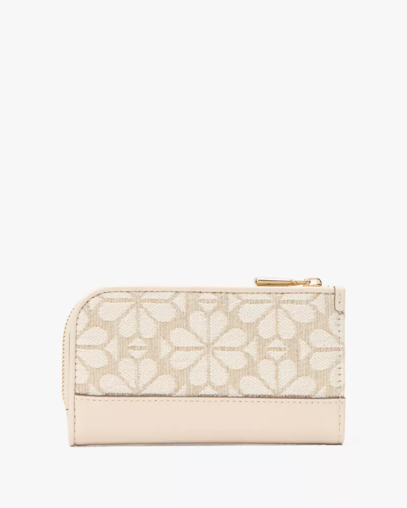 devin spade flower jacquard bifold wallet natural multi
