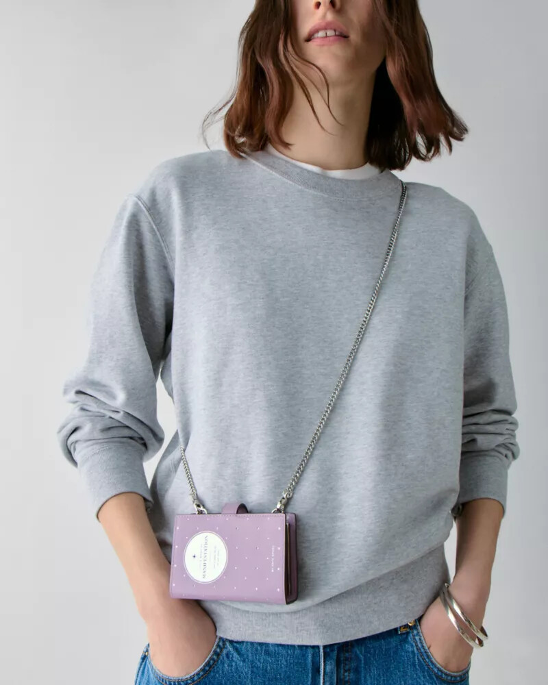 page turner card holder crossbody market purple