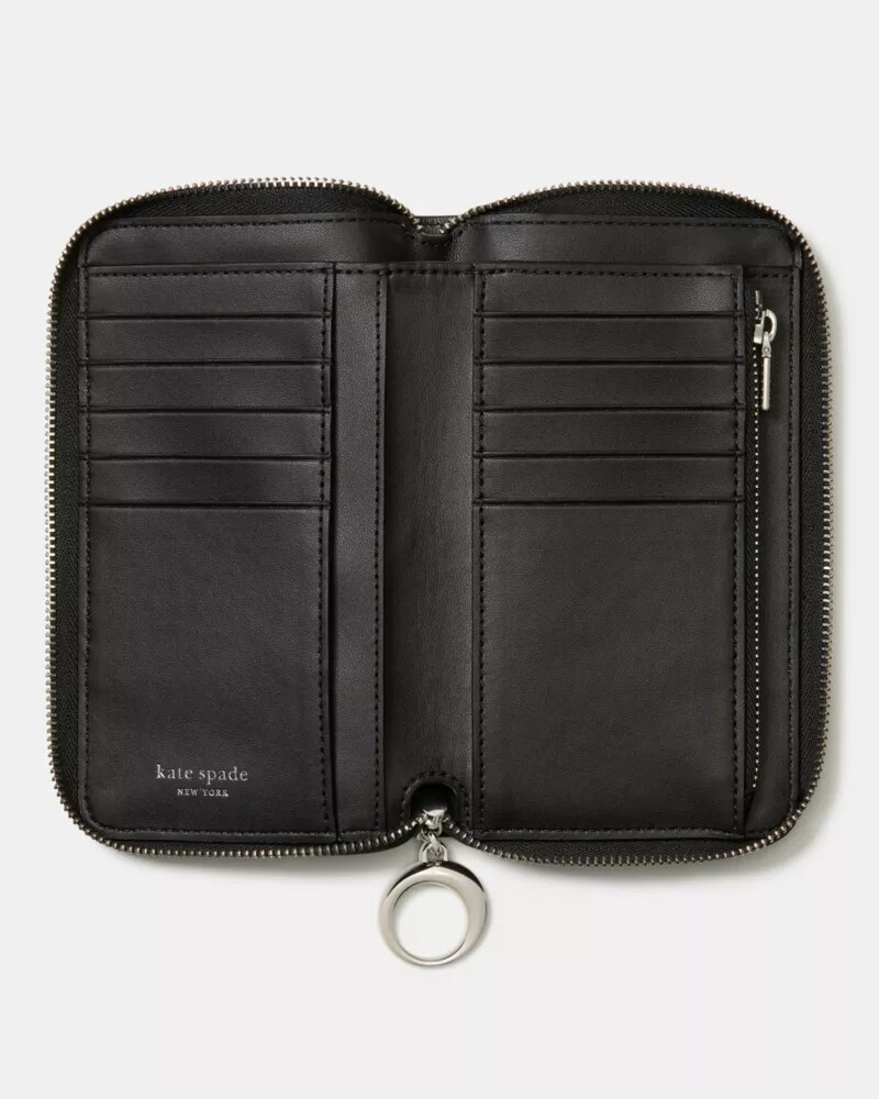 halo zip around wallet black