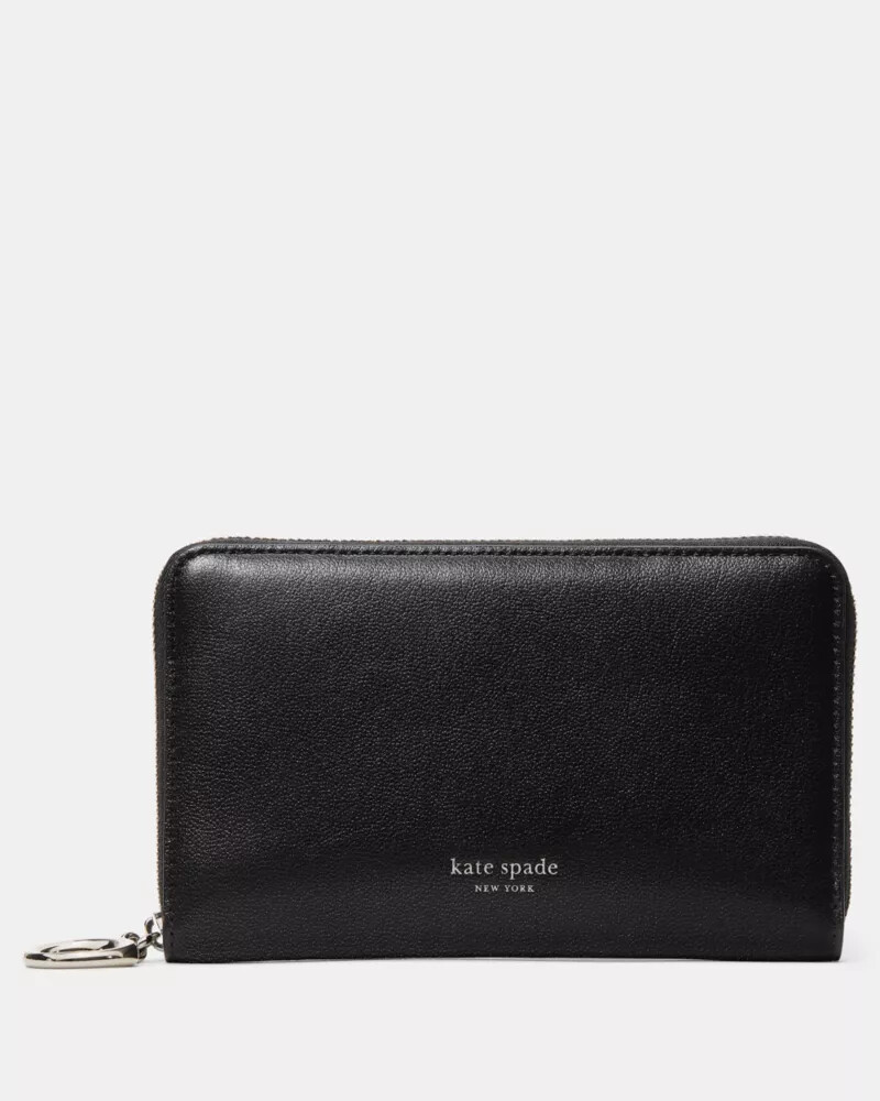 halo zip around wallet black