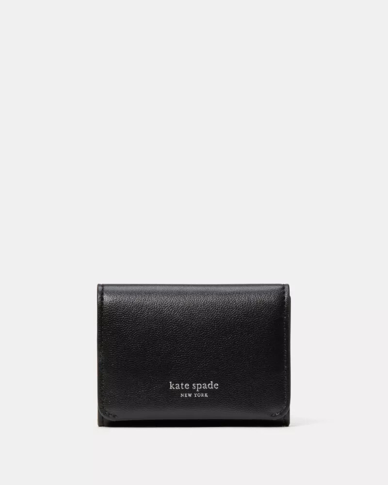 halo card case trifold wallet black
