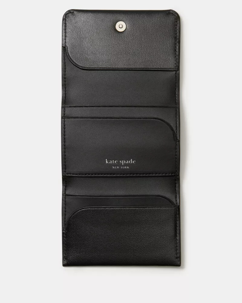 halo card case trifold wallet black