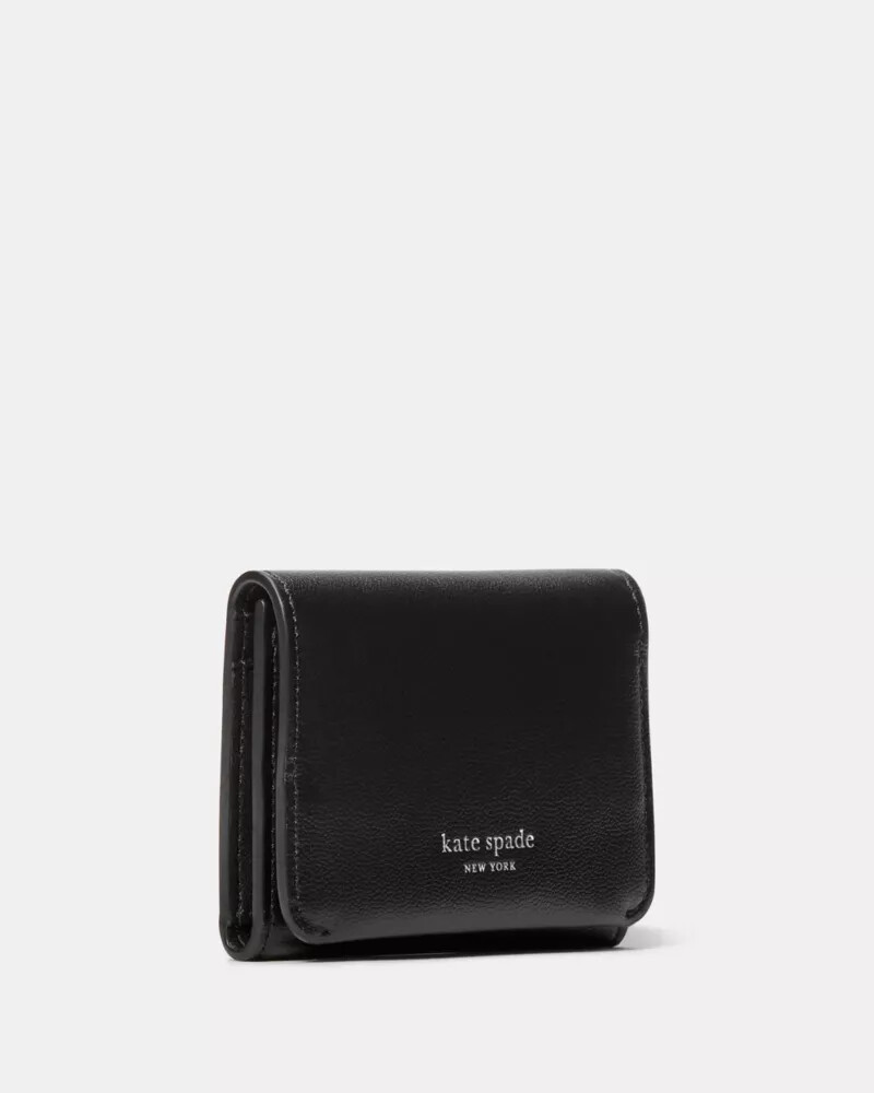 halo card case trifold wallet black