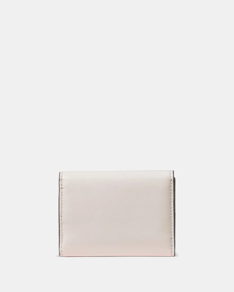 halo card case trifold wallet cream