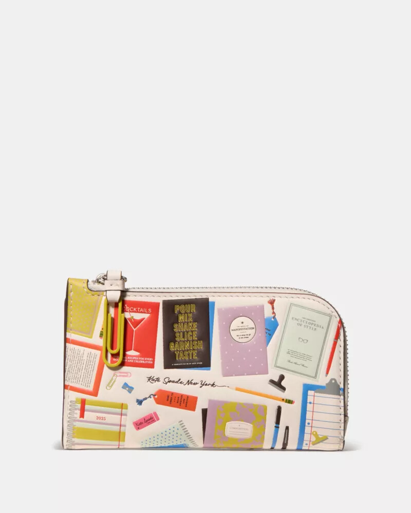 page turner small bifold wallet cream multi