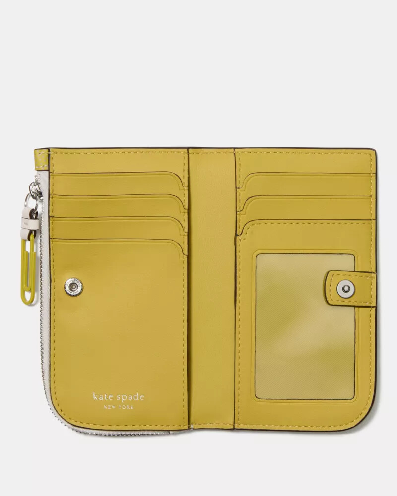 page turner small bifold wallet cream multi