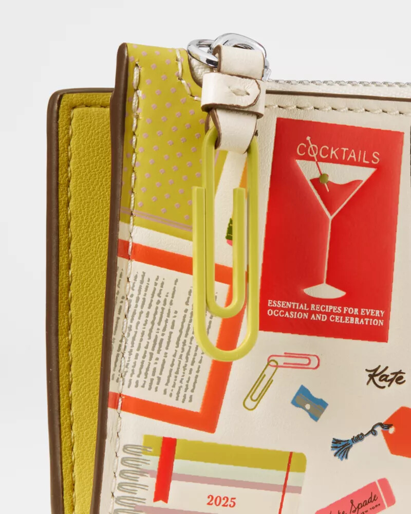 page turner small bifold wallet cream multi