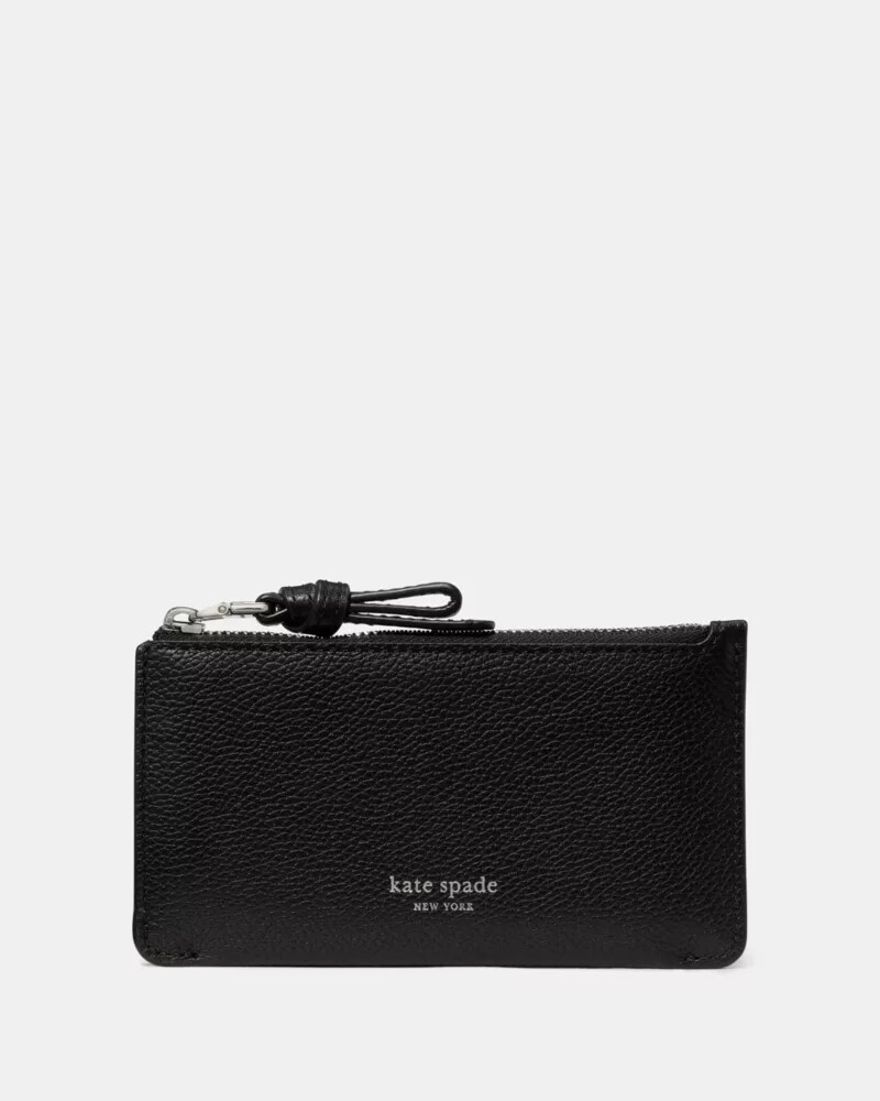 loop zip card case black