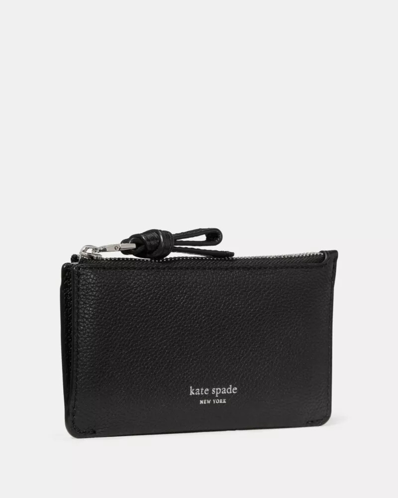 loop zip card case black