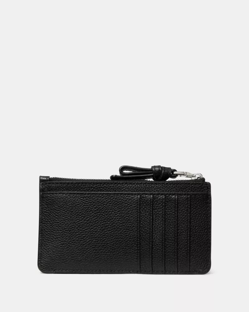 loop zip card case black
