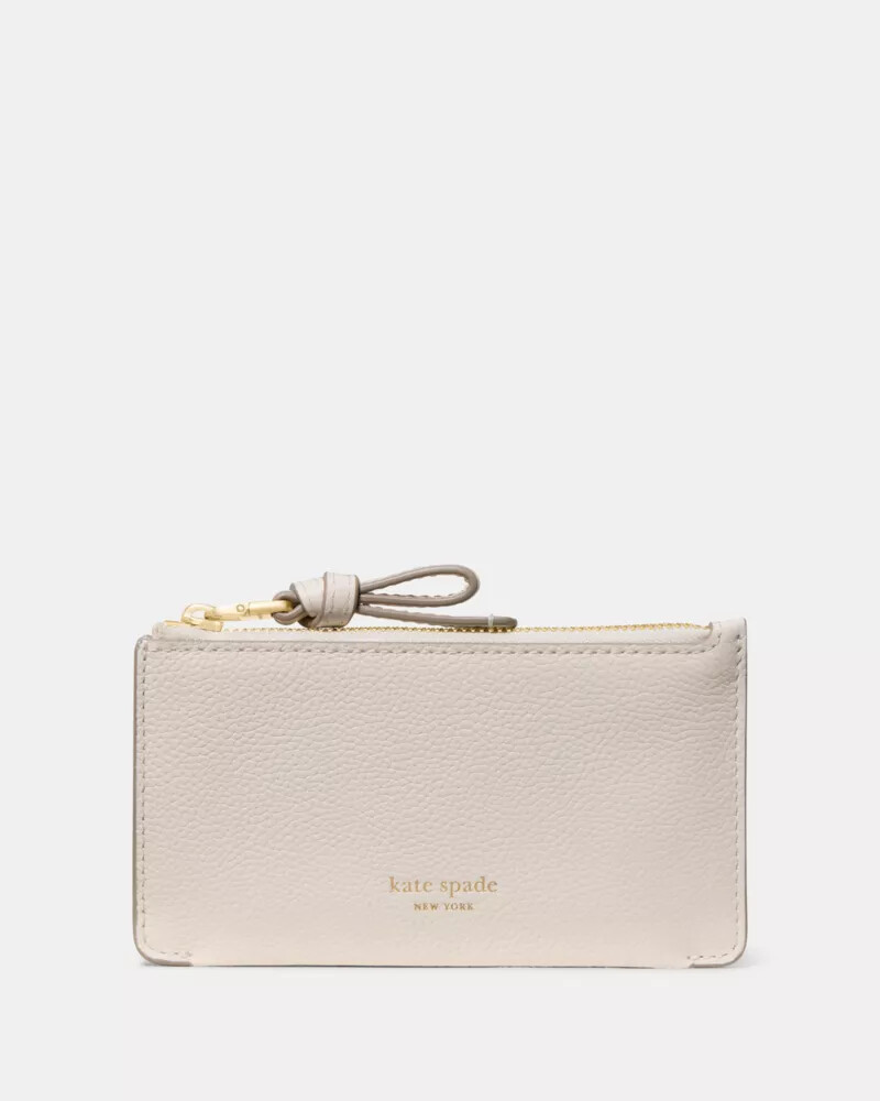 loop zip card case cashew milk