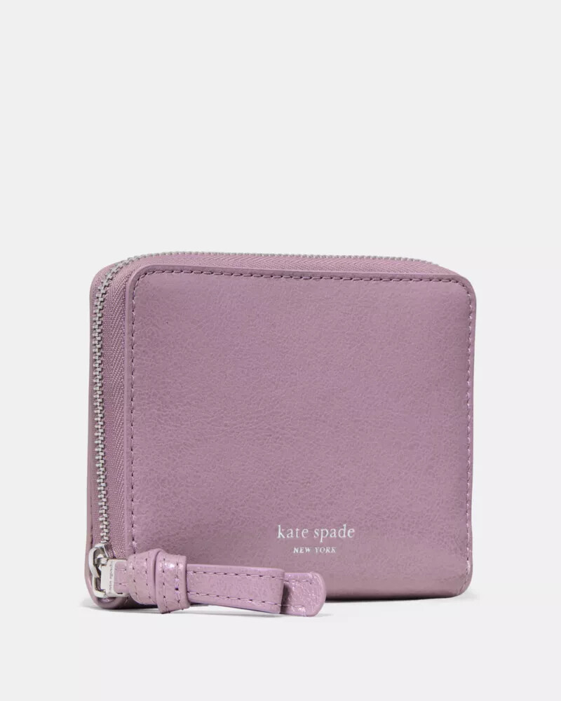loop glazed zip around wallet market purple