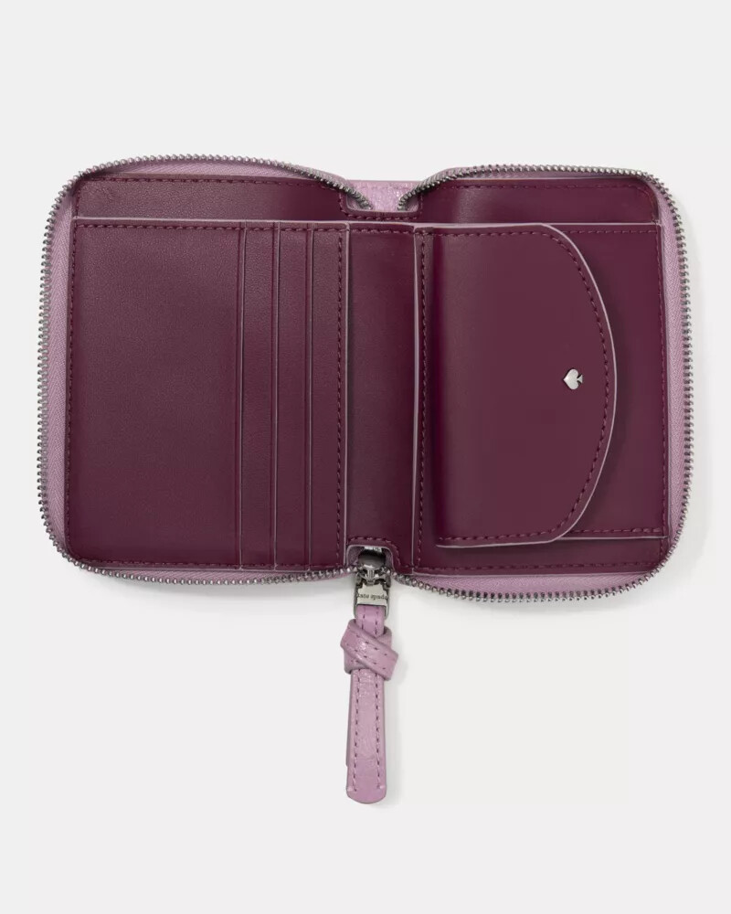 loop glazed zip around wallet market purple