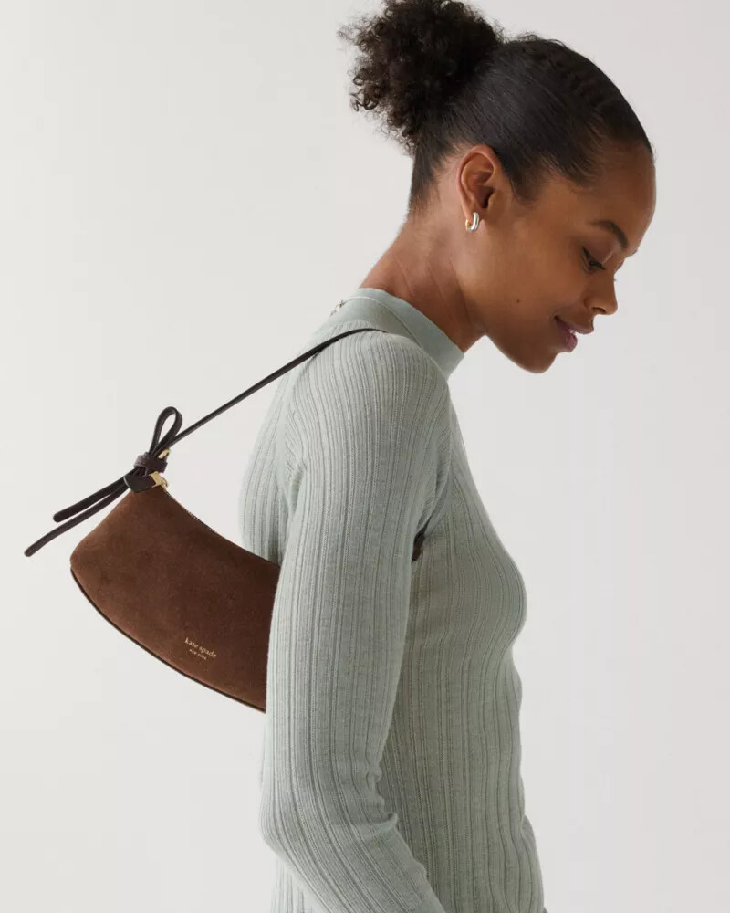 loop suede pochette bag hot fudge multi