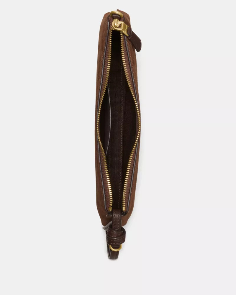 loop suede pochette bag hot fudge multi
