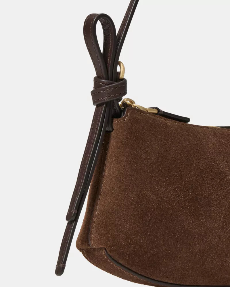 loop suede pochette bag hot fudge multi