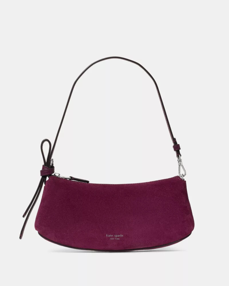 loop suede pochette purple agate