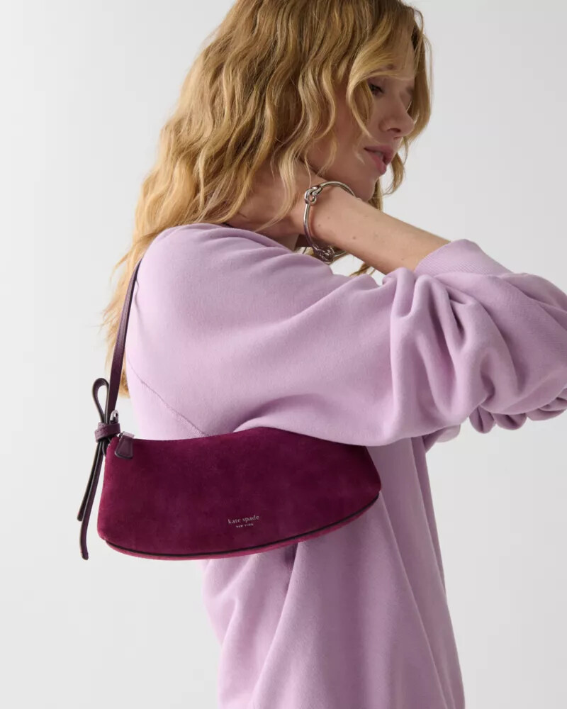 loop suede pochette purple agate