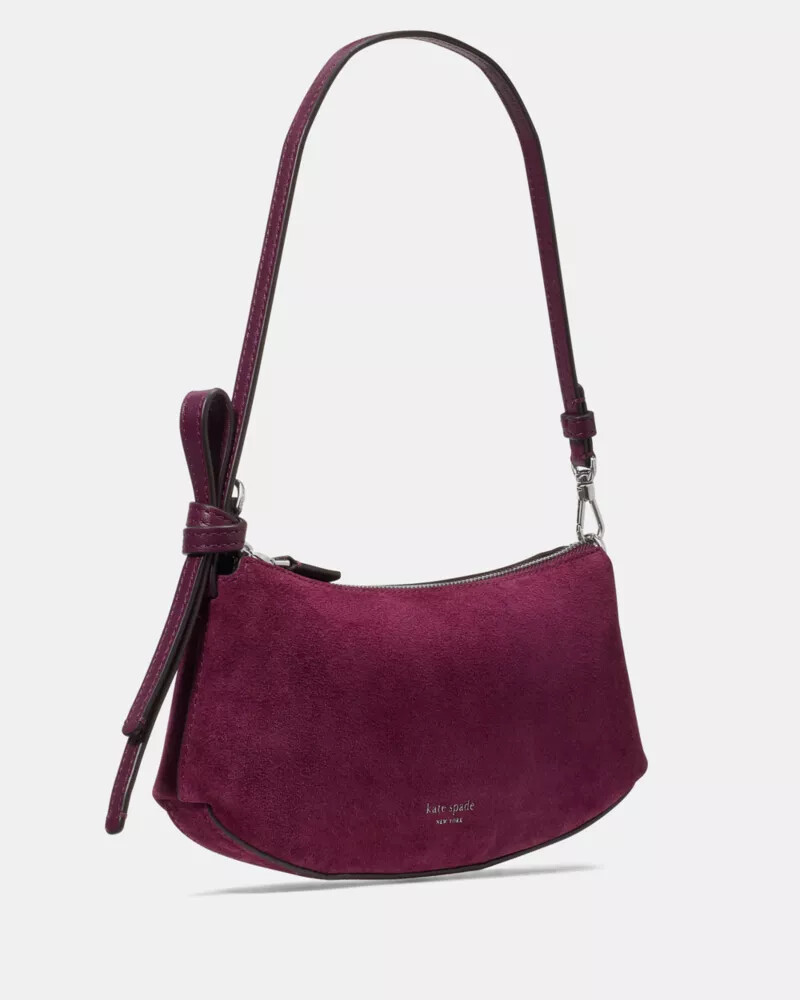 loop suede pochette purple agate