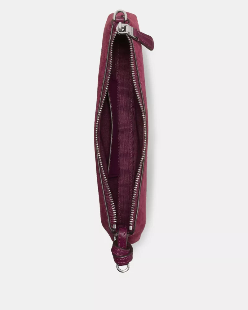 loop suede pochette purple agate