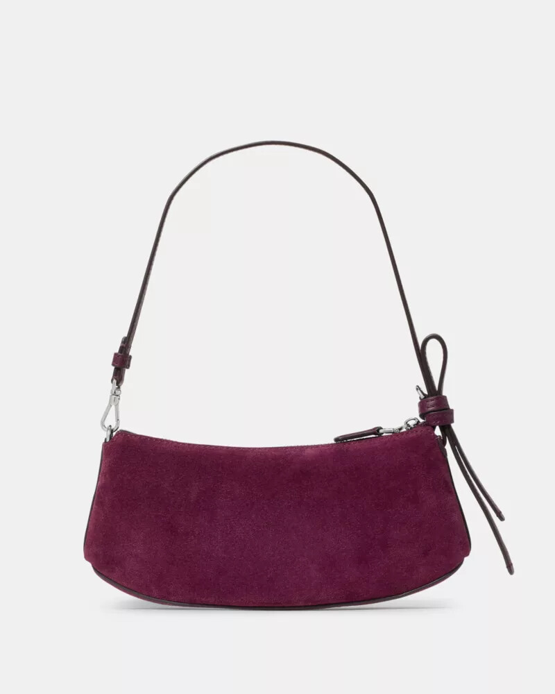 loop suede pochette purple agate