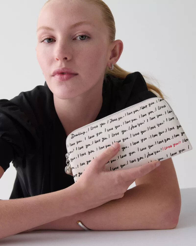 devin i love you pouch cream multi