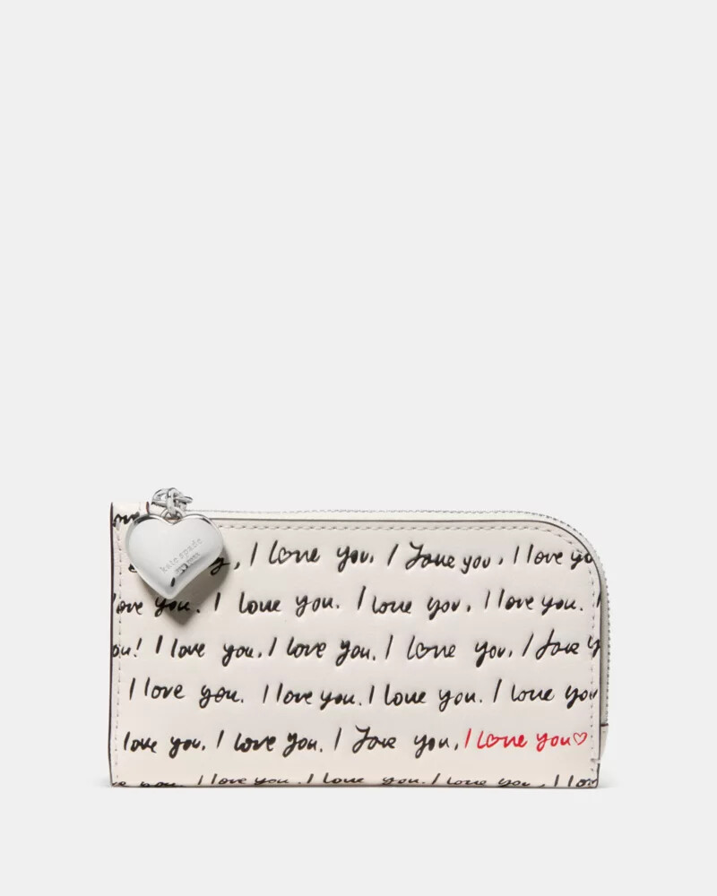 devin i love you bifold wallet cream multi