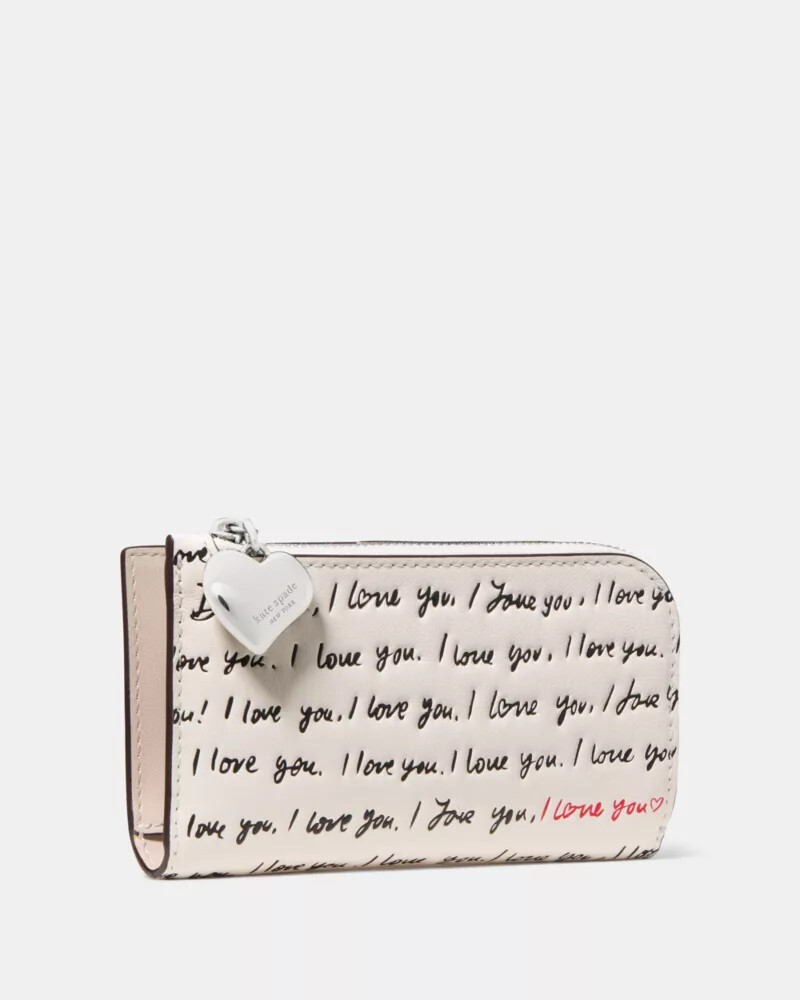 devin i love you bifold wallet cream multi