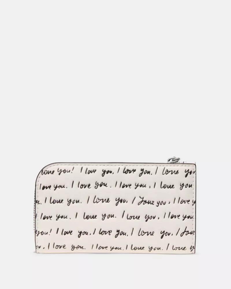 devin i love you bifold wallet cream multi