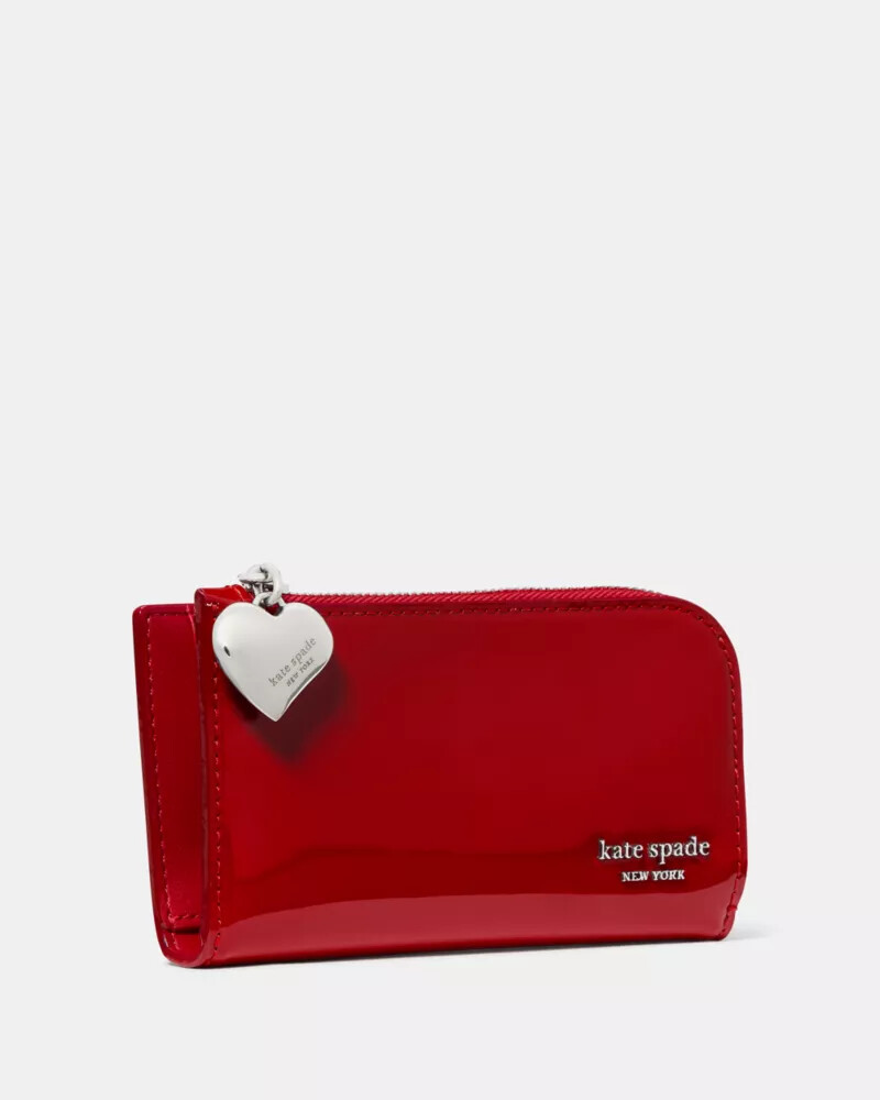 devin patent bifold wallet dark scarlet