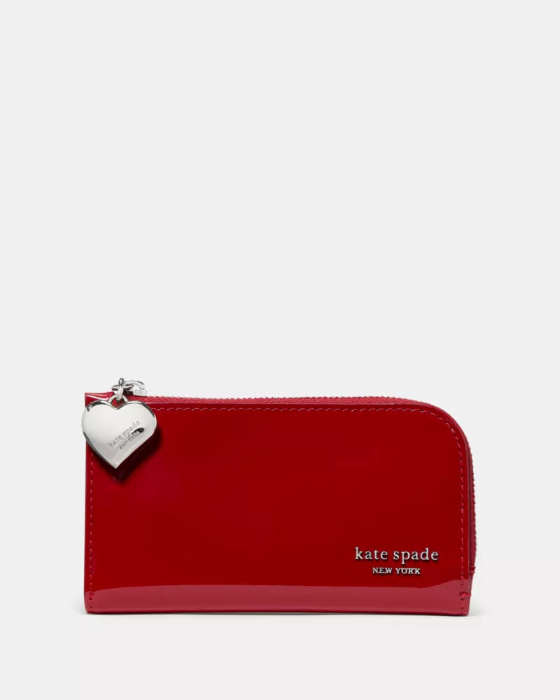 devin patent bifold wallet dark scarlet