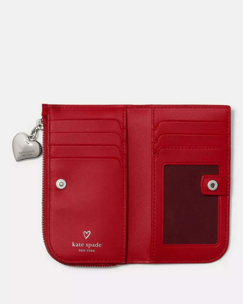 devin patent bifold wallet dark scarlet