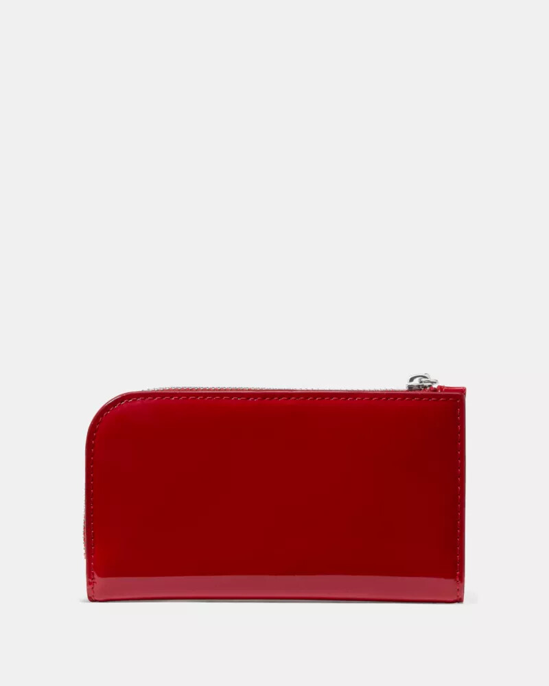 devin patent bifold wallet dark scarlet