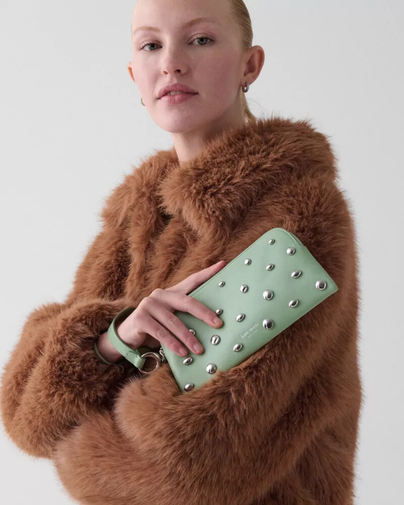 halo studded wristlet crisp sage